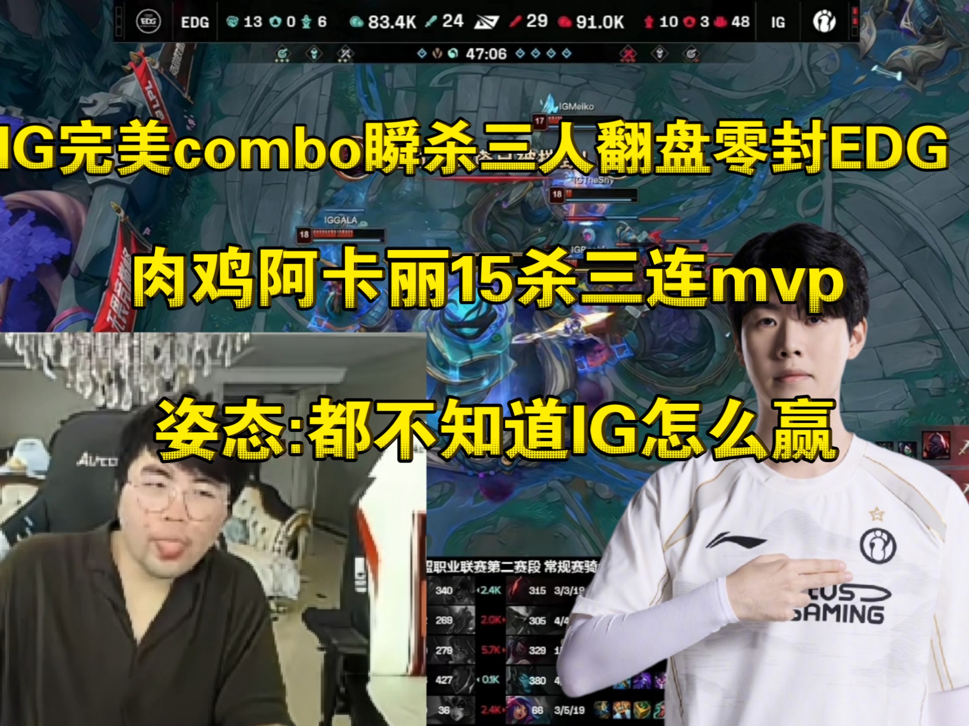 爱游戏大厅-IG险胜EDG,Scout操刀奇招英雄翻盘强强对话淘汰赛,技惊四座